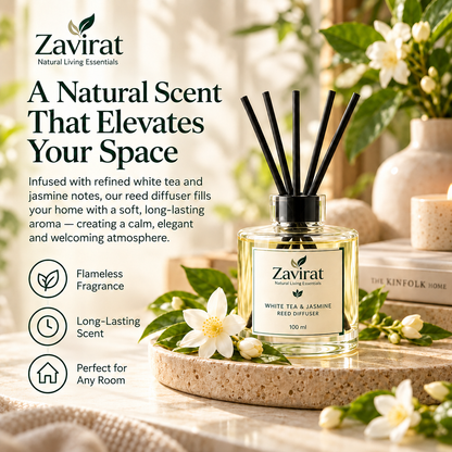 Zavirat White Tea & Jasmine Reed Diffuser